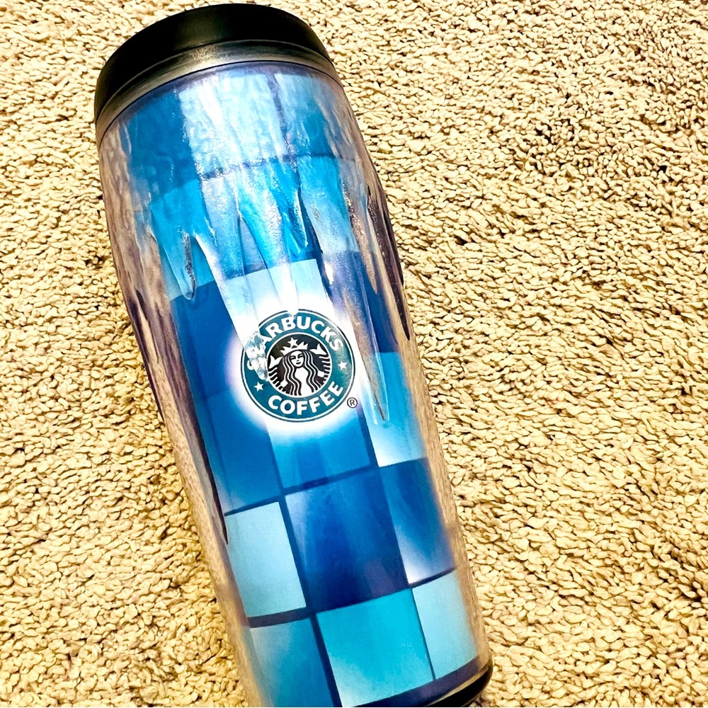 Starbucks Coffee Barista 2002 Blue Icicles Insulated Travel Mug Cup Tumbler 16oz - Picture 3 of 9